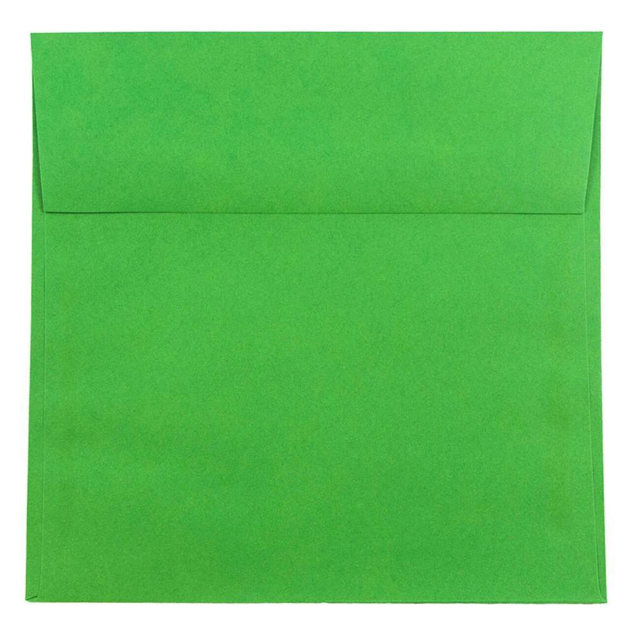 JAM Paper 8.5" x 8.5" Green Square Colored Invitation Envelopes, 25ct.